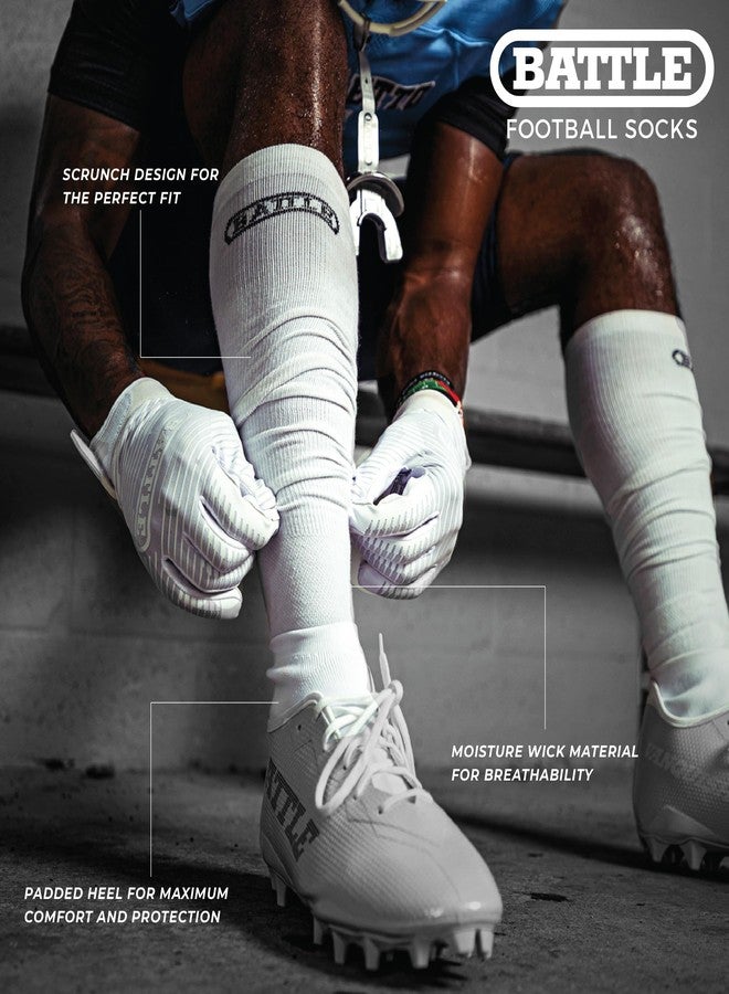 Battle Sports Long Scrunch Football Socks, Extra Long Padded Sport Socks for Men & Boys - Black, Adult S/M - Image 4